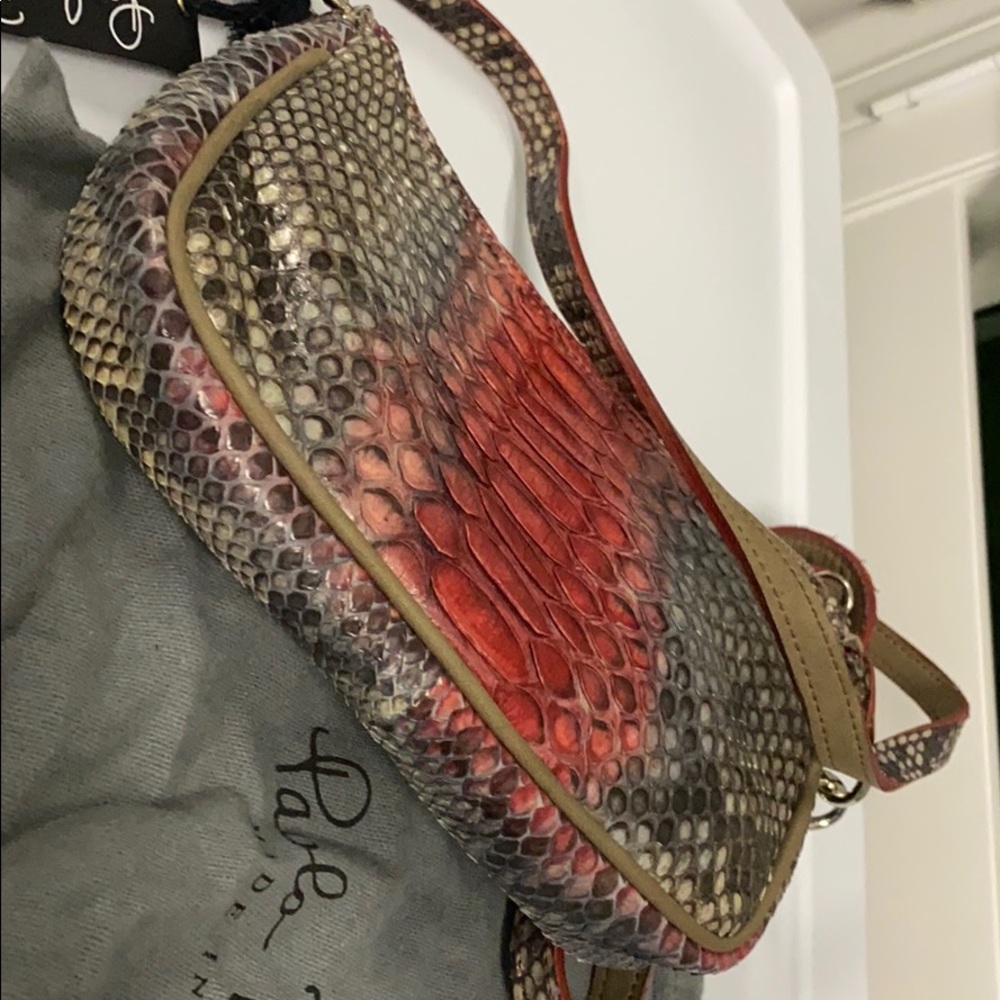 Genuine Hand painted Python Cross Body Handbag. - Picture 8 of 9